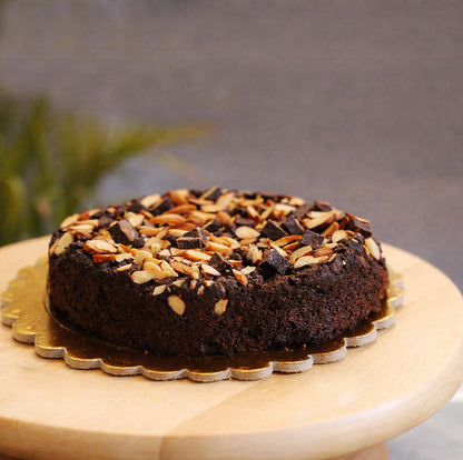 Dark Chocolate Roasted Almond Zucchini Cake
