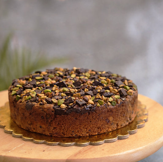 Chocolate Pistachio Bottle Gourd Cake