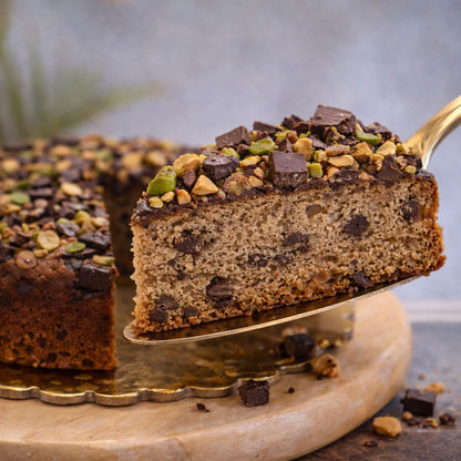 Chocolate Pistachio Bottle Gourd Cake